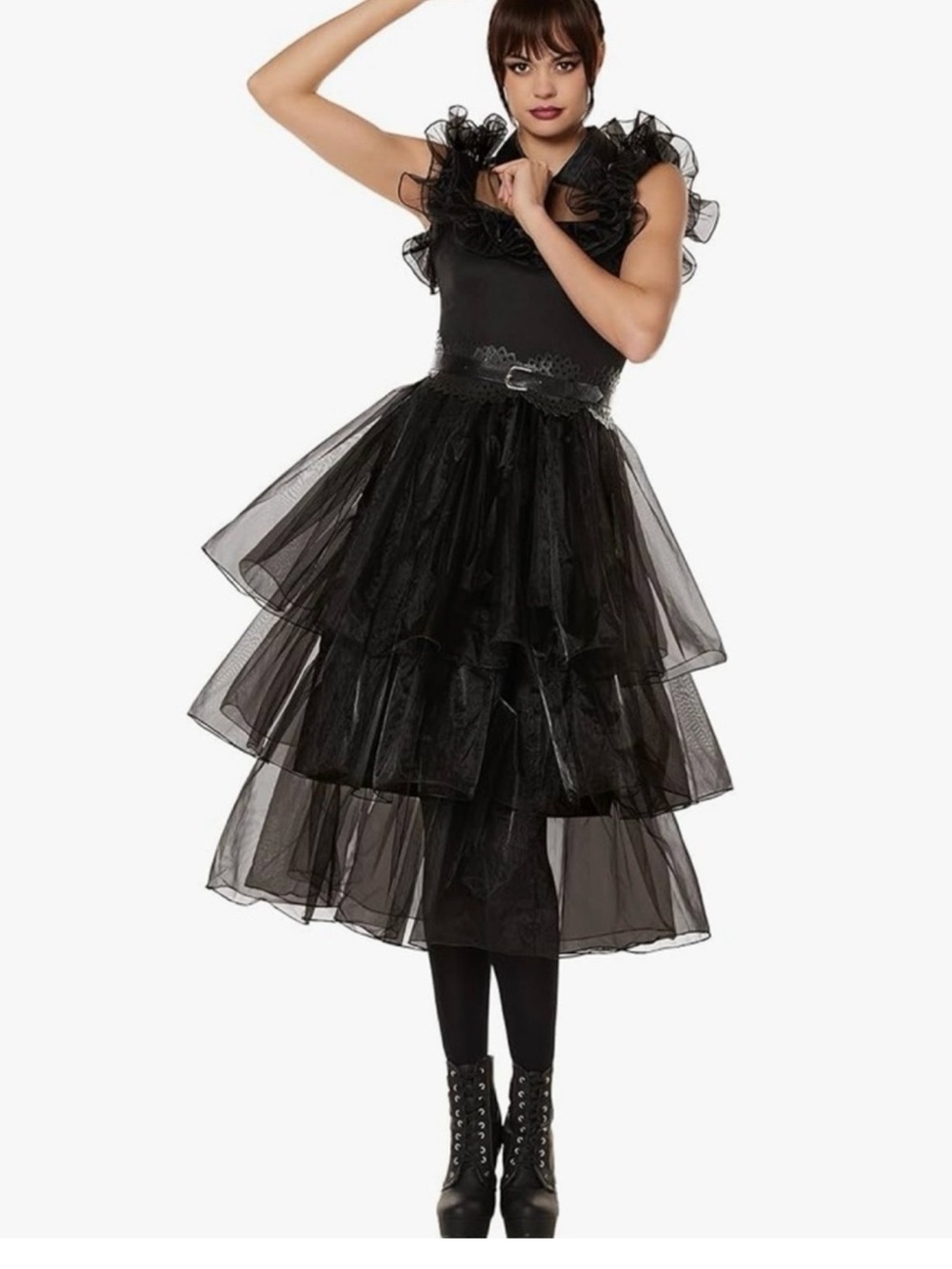 Spirit Halloween Adult Rave 'N Dance Wednesday Addams Dress Costume Adams Family
